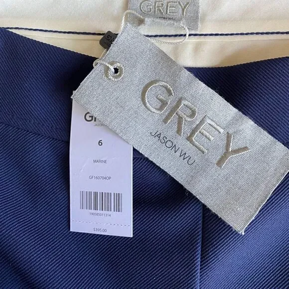 Jason Wu Grey Navy Cropped Ankle Dress Pants 6 NWT - Picture 5 of 8